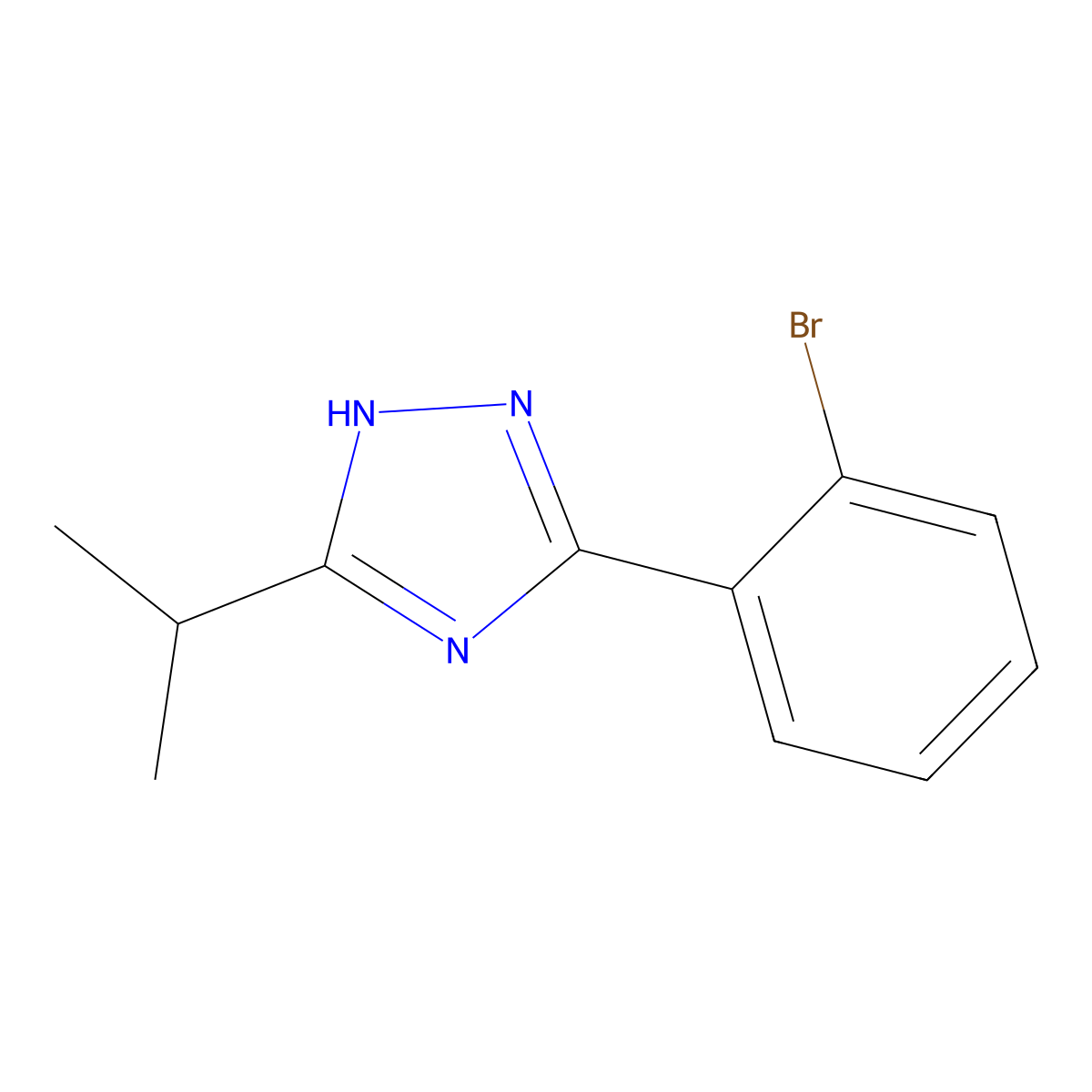 3-(2-bromophenyl)-5-(propan-2-yl)-1H-1,2,4-triazole molecular structure, CAS 1249385-72-5