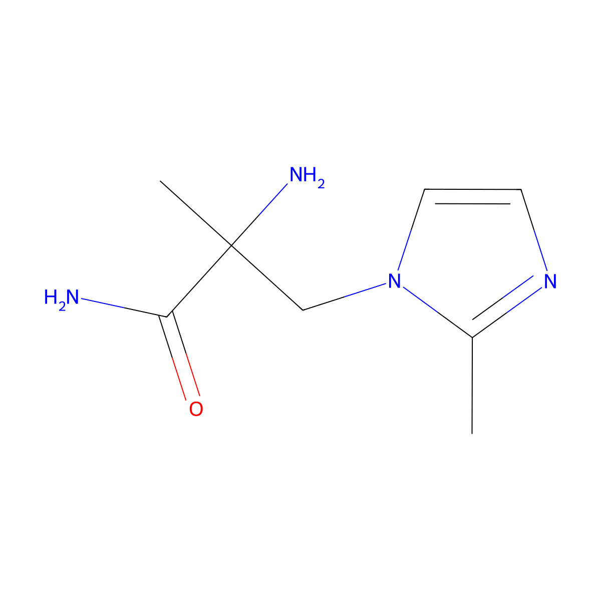 2-Amino-2-methyl-3-(2-methyl-1H-imidazol-1-YL)propanamide molecular structure, CAS 1249386-35-3