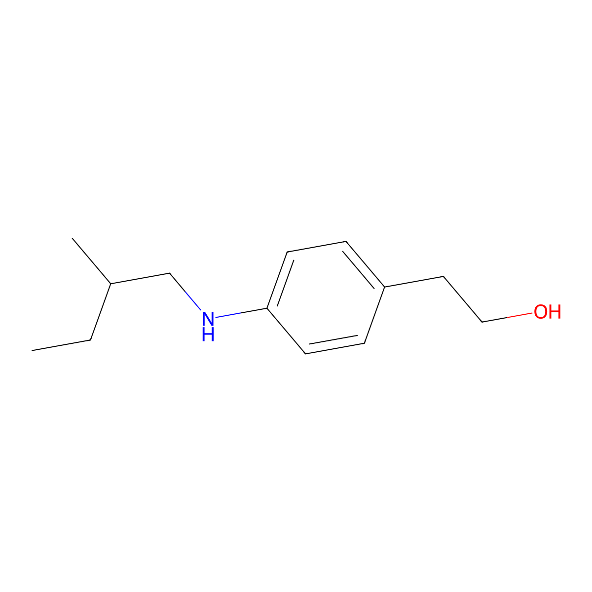 2-{4-[(2-Methylbutyl)amino]phenyl}ethan-1-ol molecular structure, CAS 1249386-48-8