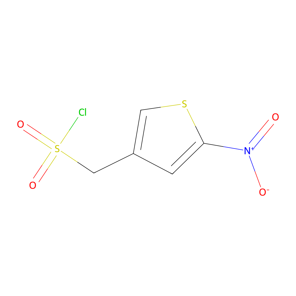 (5-Nitrothiophen-3-yl)methanesulfonyl chloride molecular structure, CAS 1249387-13-0
