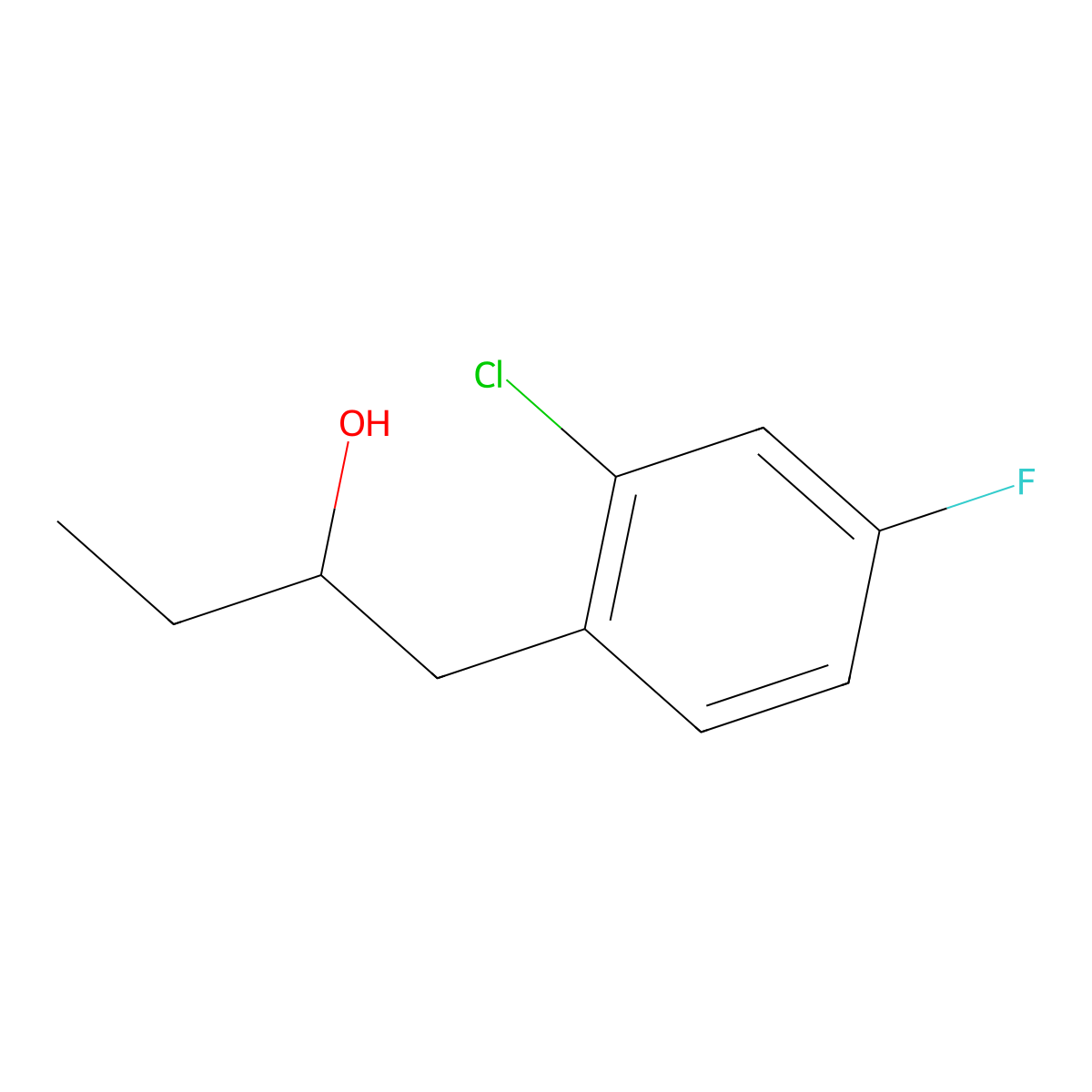 1-(2-Chloro-4-fluorophenyl)-2-butanol molecular structure, CAS 1249388-51-9