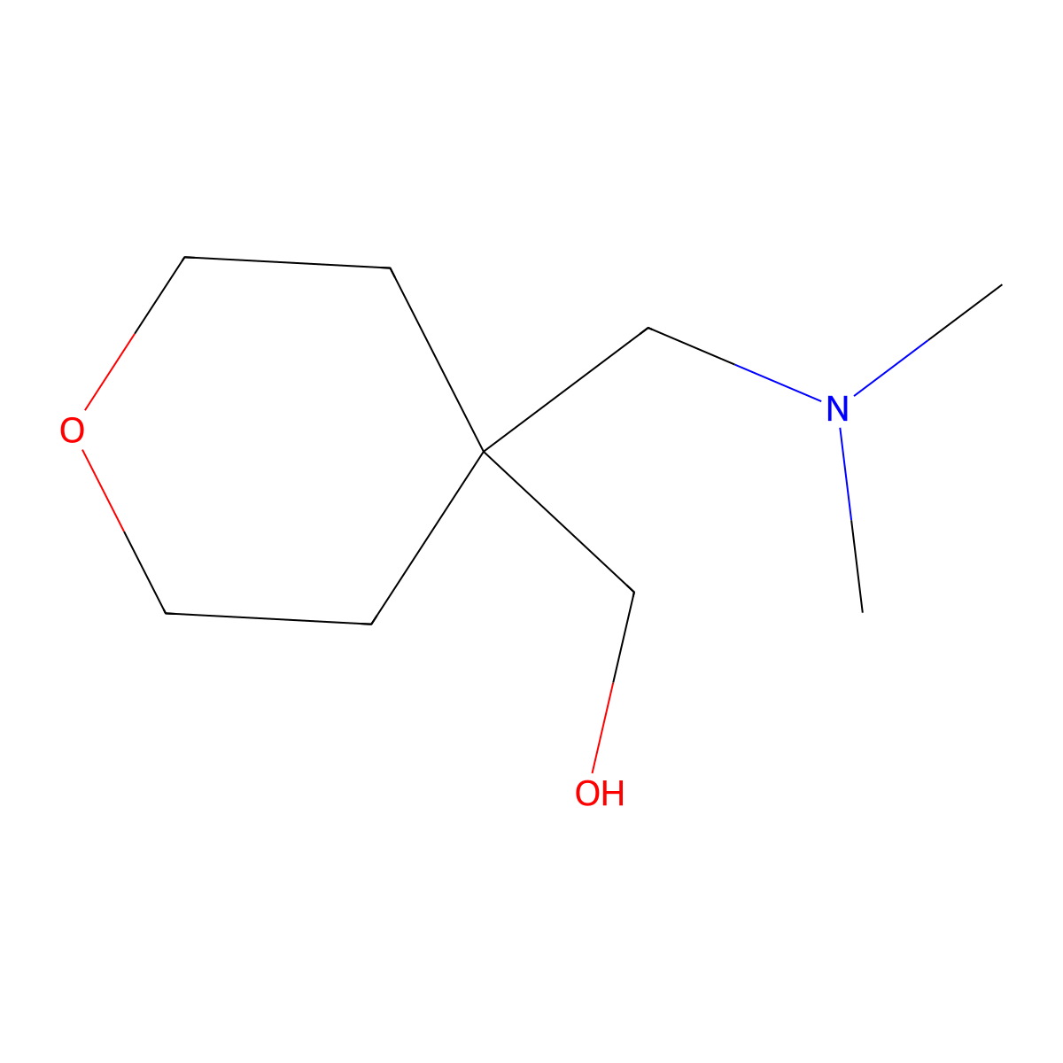 {4-[(Dimethylamino)methyl]oxan-4-yl}methanol molecular structure, CAS 1249388-78-0