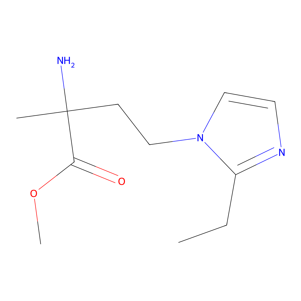 Methyl 2-amino-4-(2-ethyl-1h-imidazol-1-yl)-2-methylbutanoate molecular structure, CAS 1249389-10-3