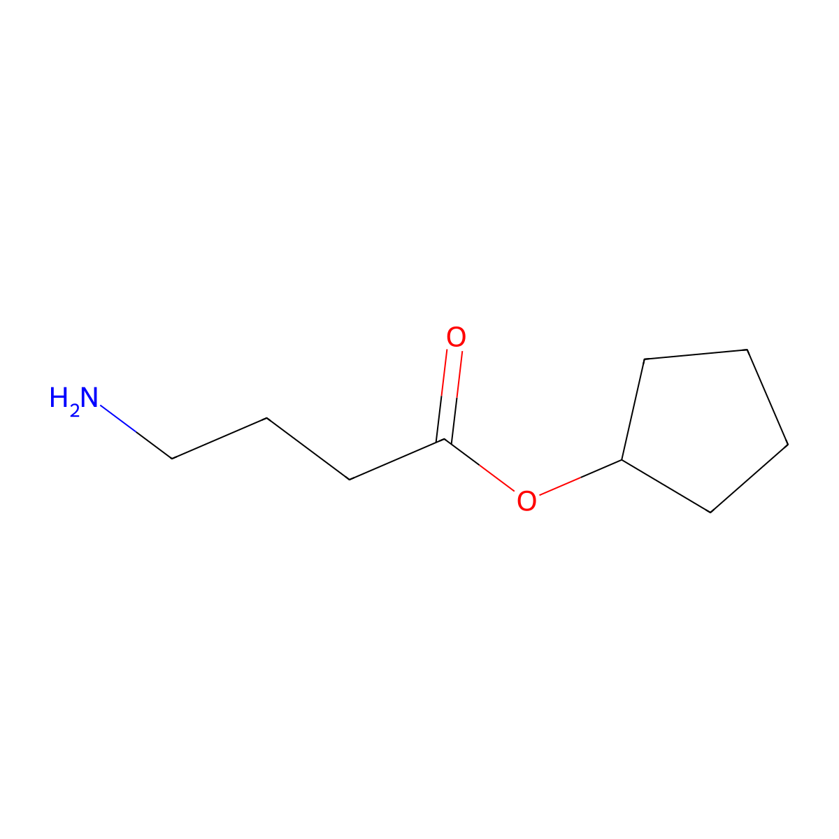 Cyclopentyl 4-aminobutanoate molecular structure, CAS 1249389-66-9