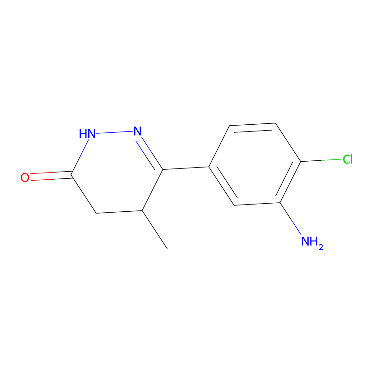 6-(3-Amino-4-chlorophenyl)-5-methyl-4,5-dihydropyridazin-3(2H)-one molecular structure, CAS 124939-47-5