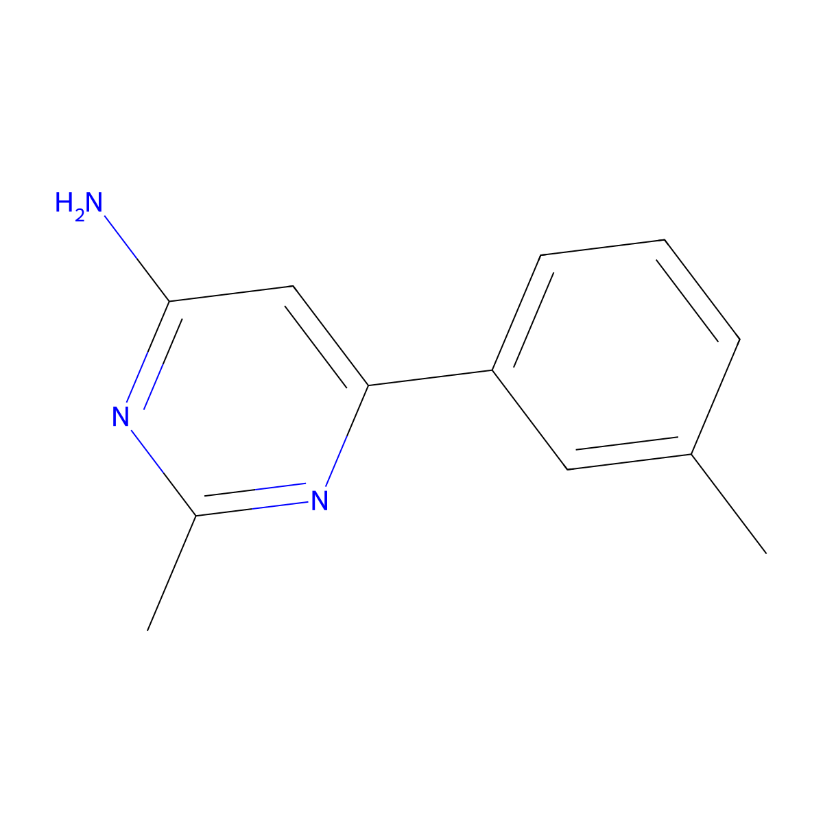 2-Methyl-6-(m-tolyl)pyrimidin-4-amine molecular structure, CAS 1249390-08-6