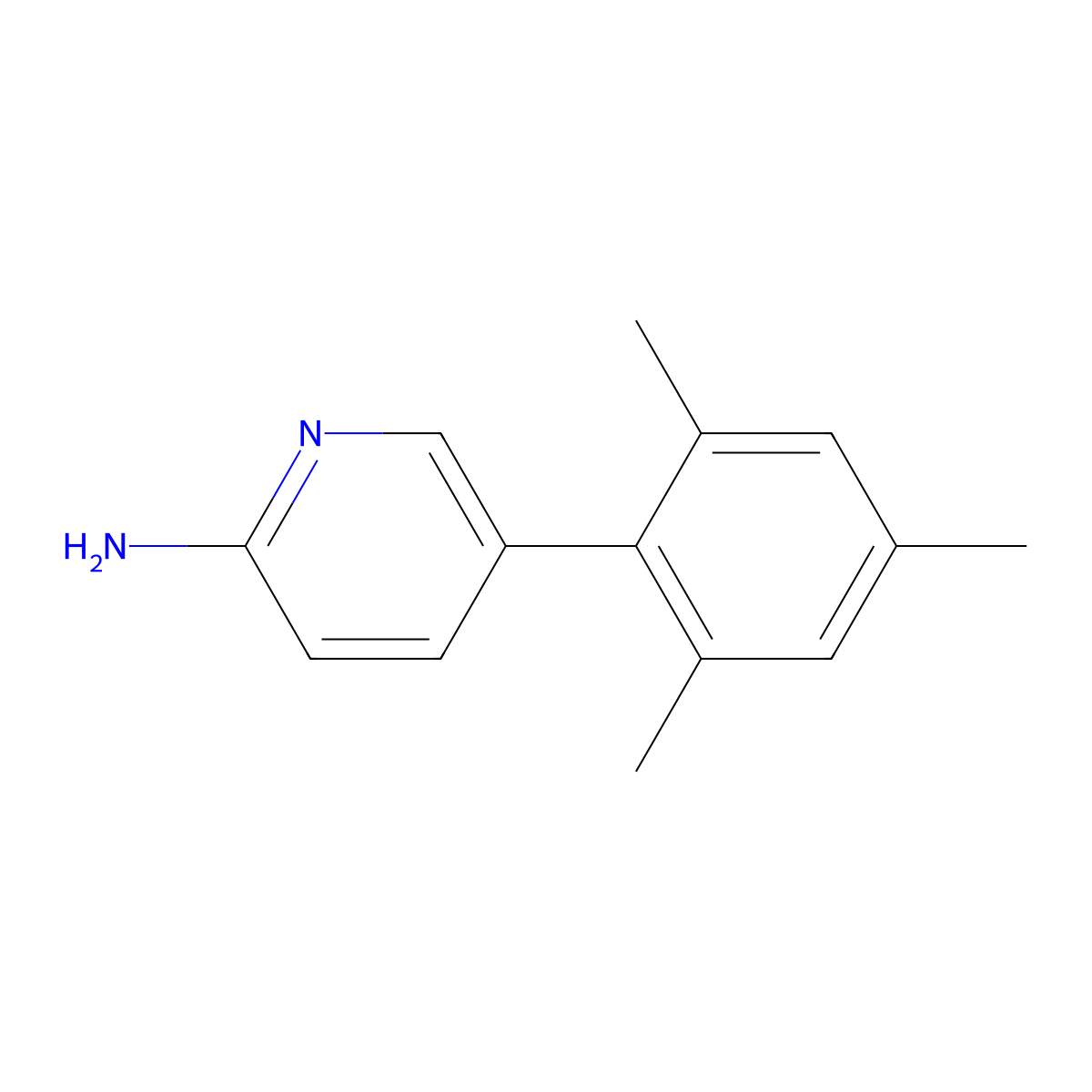 5-(2,4,6-Trimethylphenyl)-2-pyridinamine molecular structure, CAS 1249391-28-3