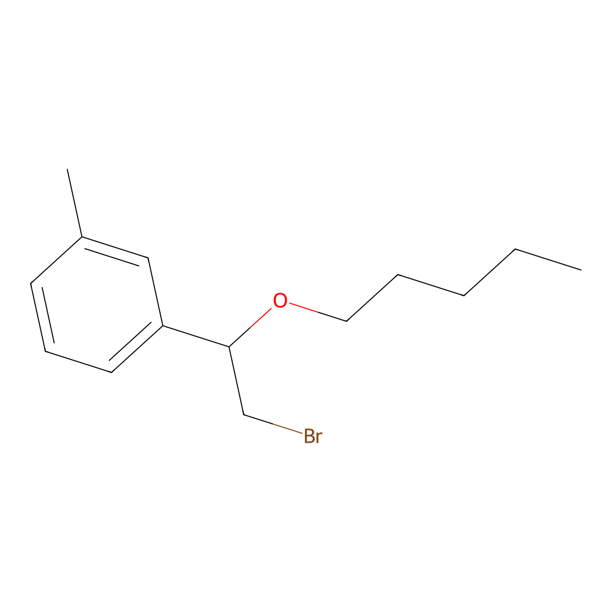 1-(2-Bromo-1-(pentyloxy)ethyl)-3-methylbenzene molecular structure, CAS 1249391-52-3
