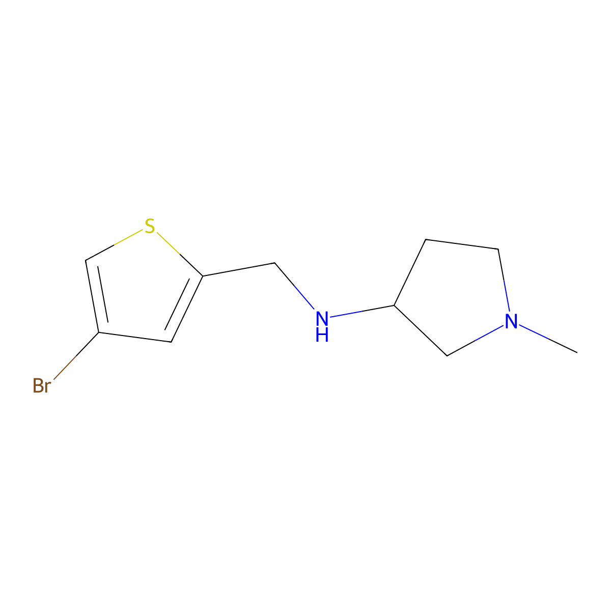 N-[(4-bromothiophen-2-yl)methyl]-1-methylpyrrolidin-3-amine molecular structure, CAS 1249391-87-4