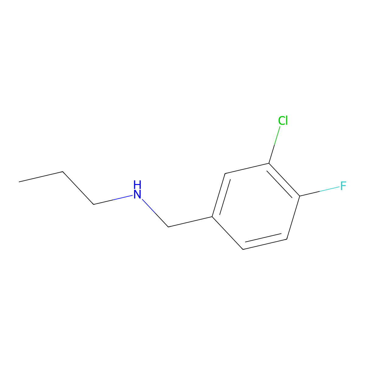 [(3-Chloro-4-fluorophenyl)methyl](propyl)amine molecular structure, CAS 1249392-13-9