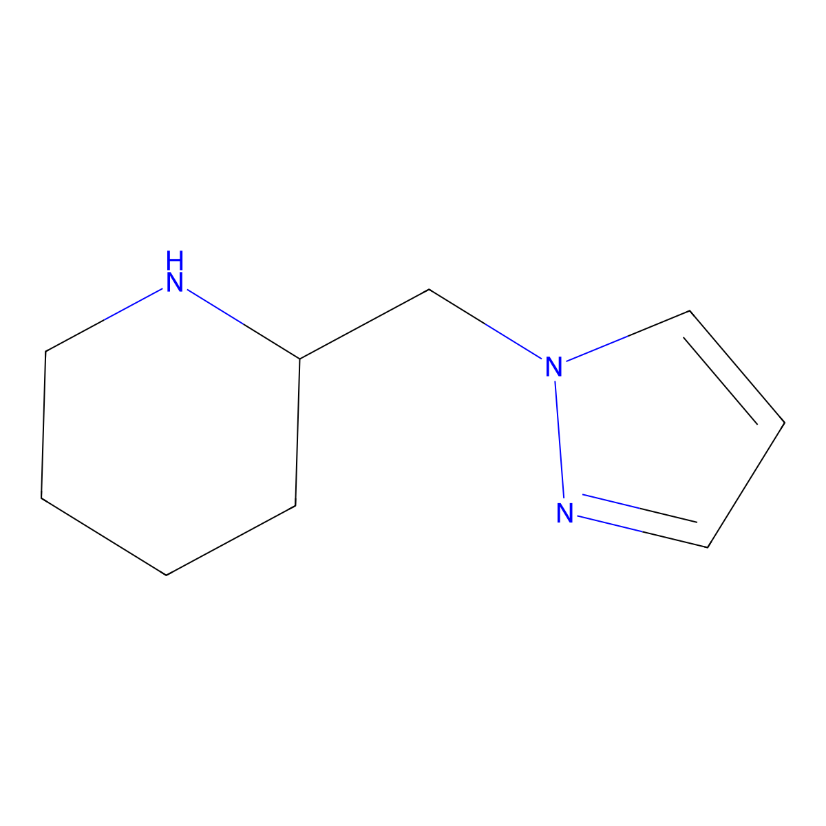 2-(1H-pyrazol-1-ylmethyl)piperidine molecular structure, CAS 1249393-90-5