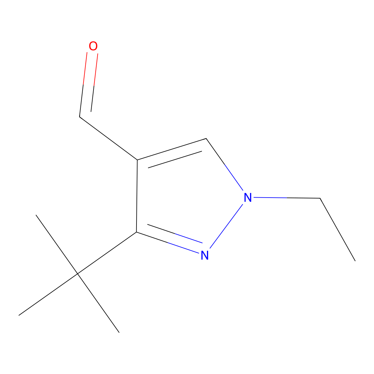 3-tert-butyl-1-ethyl-1H-pyrazole-4-carbaldehyde molecular structure, CAS 1249396-42-6