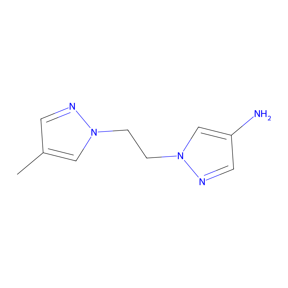 1-[2-(4-Methyl-1H-pyrazol-1-YL)ethyl]-1H-pyrazol-4-amine molecular structure, CAS 1249399-80-1