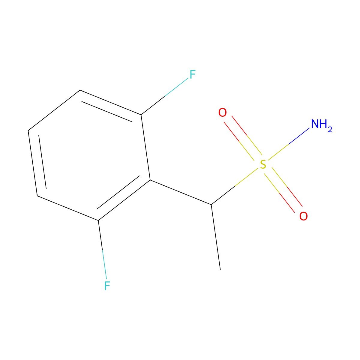 1-(2,6-Difluorophenyl)ethane-1-sulfonamide molecular structure, CAS 1249401-00-0