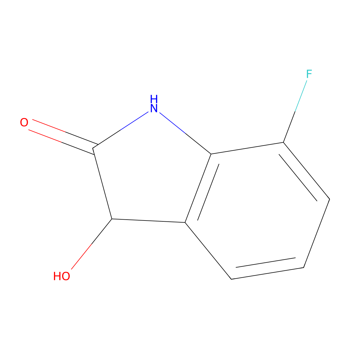 7-Fluoro-3-hydroxy-2,3-dihydro-1H-indol-2-one molecular structure, CAS 1249401-24-8