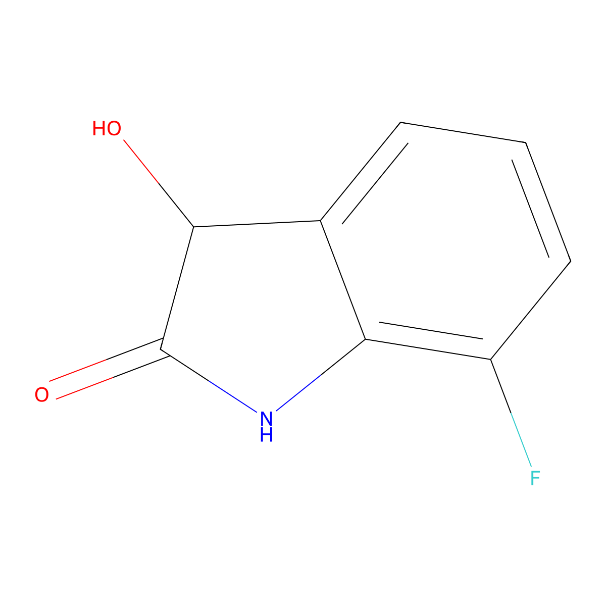 7-Fluoro-3-hydroxy-2,3-dihydro-1H-indol-2-one molecular structure, CAS 1249401-24-8