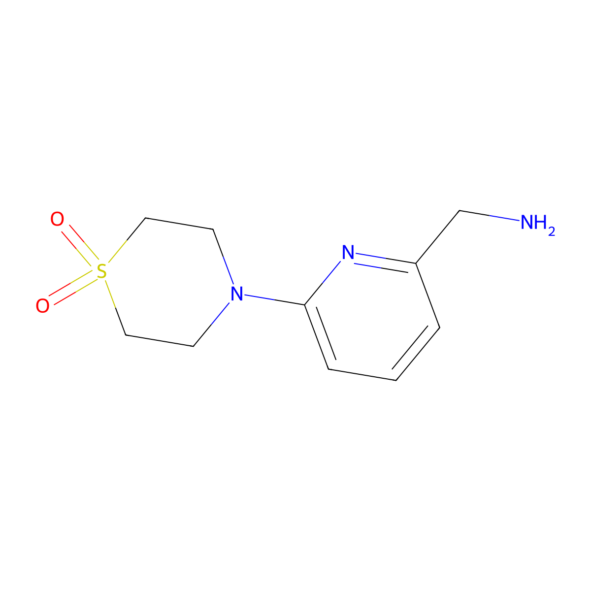 4-[6-(Aminomethyl)pyridin-2-yl]-1lambda6-thiomorpholine-1,1-dione molecular structure, CAS 1249403-56-2