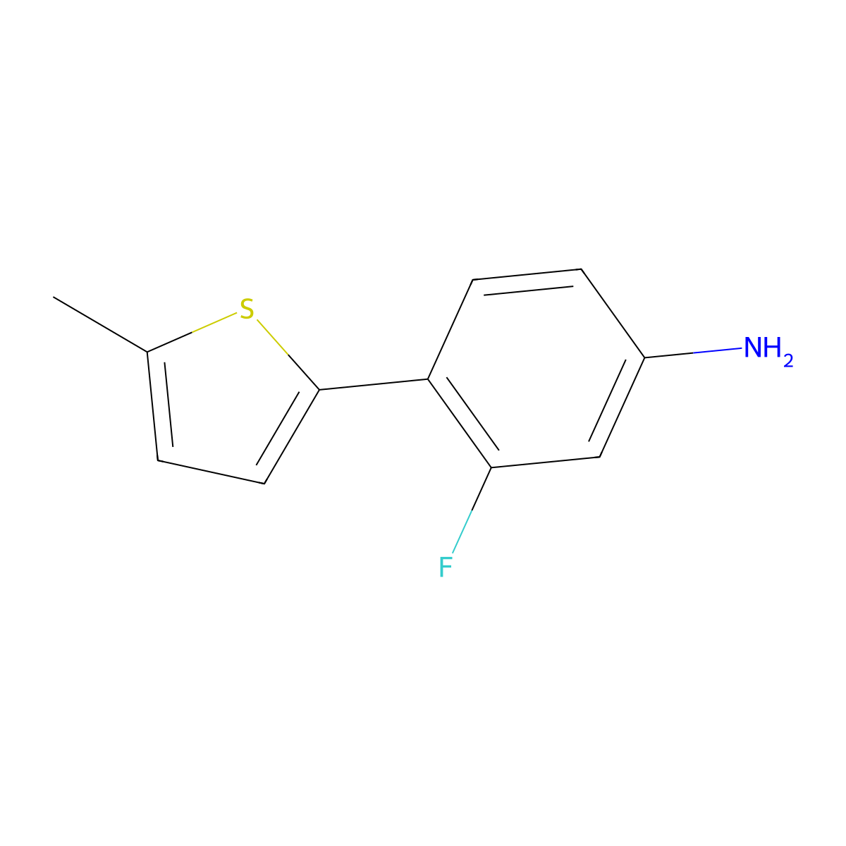 3-Fluoro-4-(5-methylthiophen-2-yl)aniline molecular structure, CAS 1249404-90-7