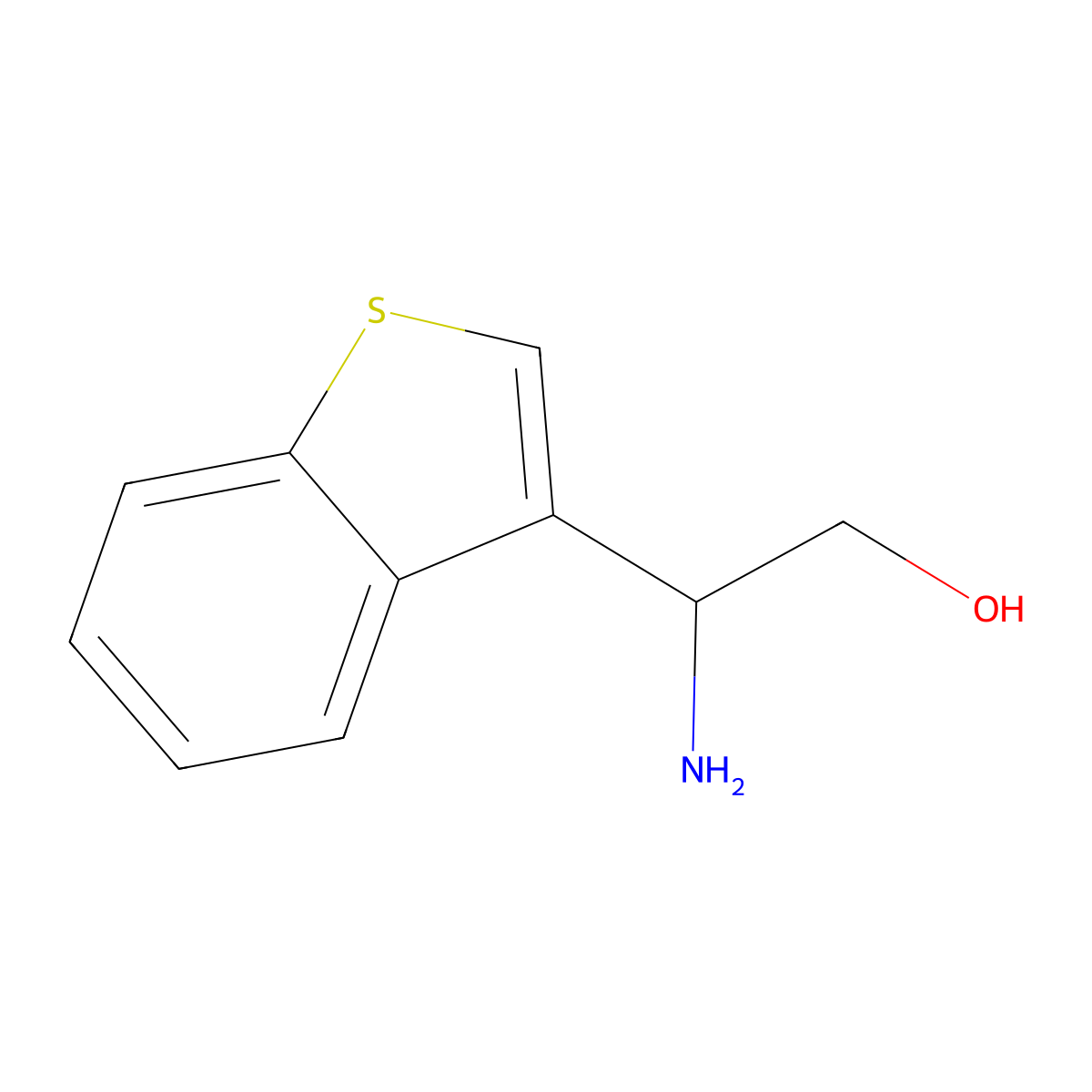 2-Amino-2-(benzo[b]thiophen-3-yl)ethan-1-ol molecular structure, CAS 1249405-68-2