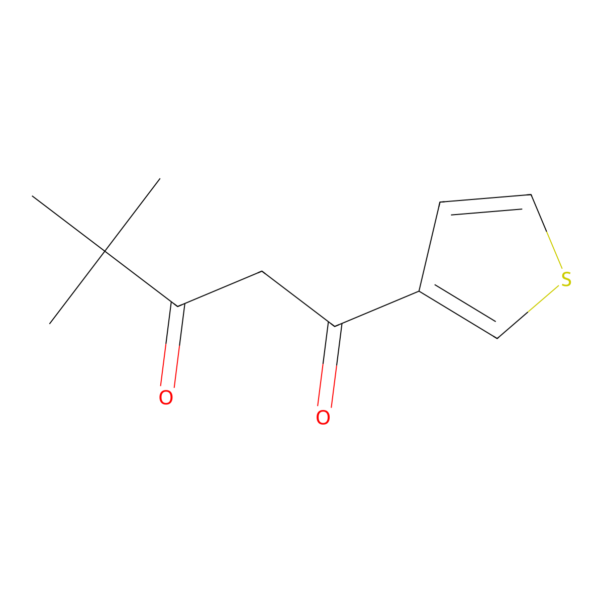 4,4-Dimethyl-1-(thiophen-3-yl)pentane-1,3-dione molecular structure, CAS 1249405-89-7