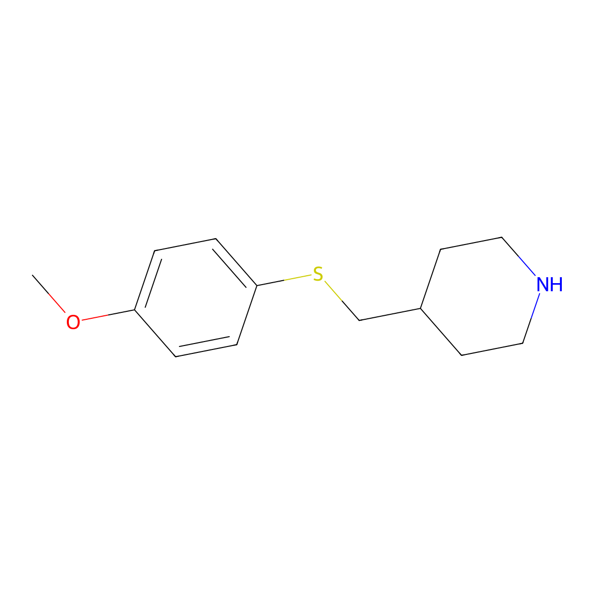4-{[(4-Methoxyphenyl)sulfanyl]methyl}piperidine molecular structure, CAS 1249407-63-3