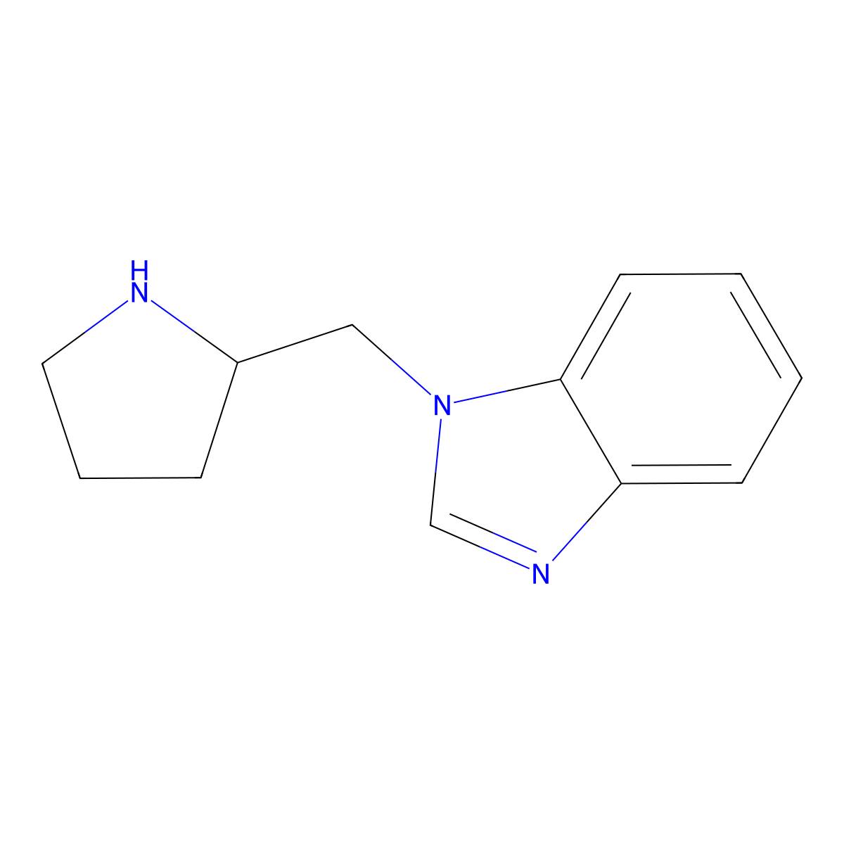 1-(pyrrolidin-2-ylmethyl)-1H-1,3-benzodiazole molecular structure, CAS 1249409-17-3