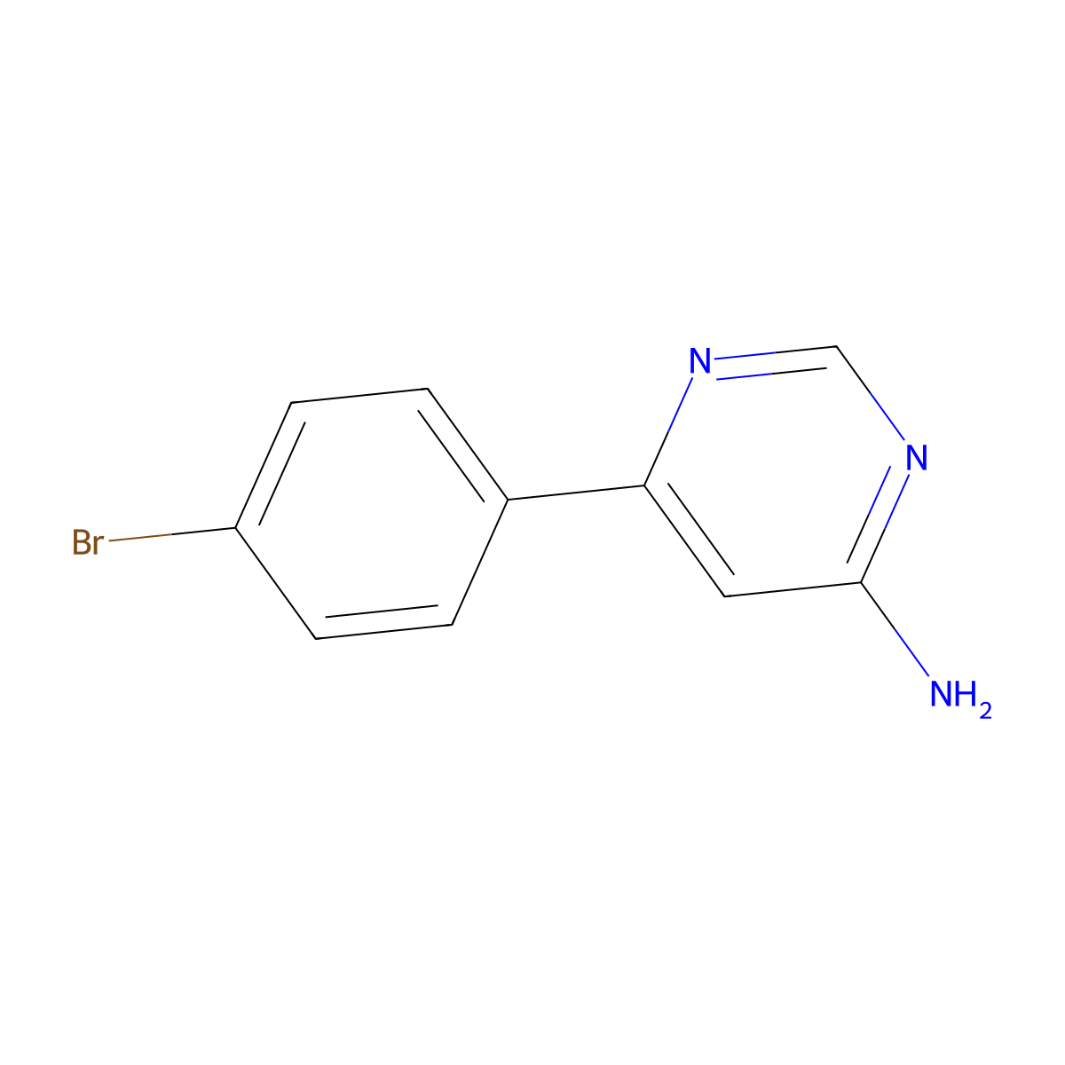 6-(4-Bromophenyl)pyrimidin-4-amine molecular structure, CAS 1249411-11-7