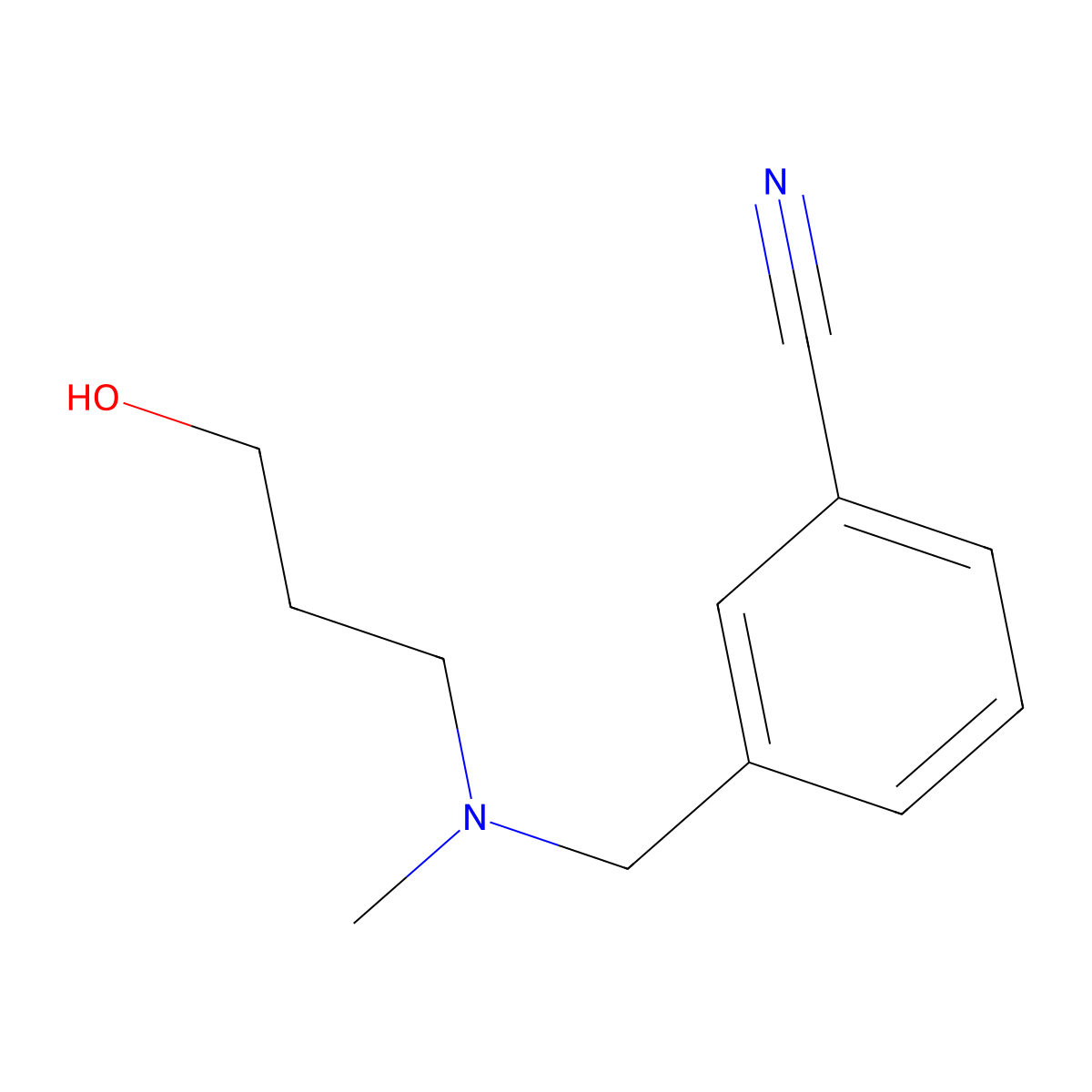 3-(((3-Hydroxypropyl)(methyl)amino)methyl)benzonitrile molecular structure, CAS 1249411-98-0