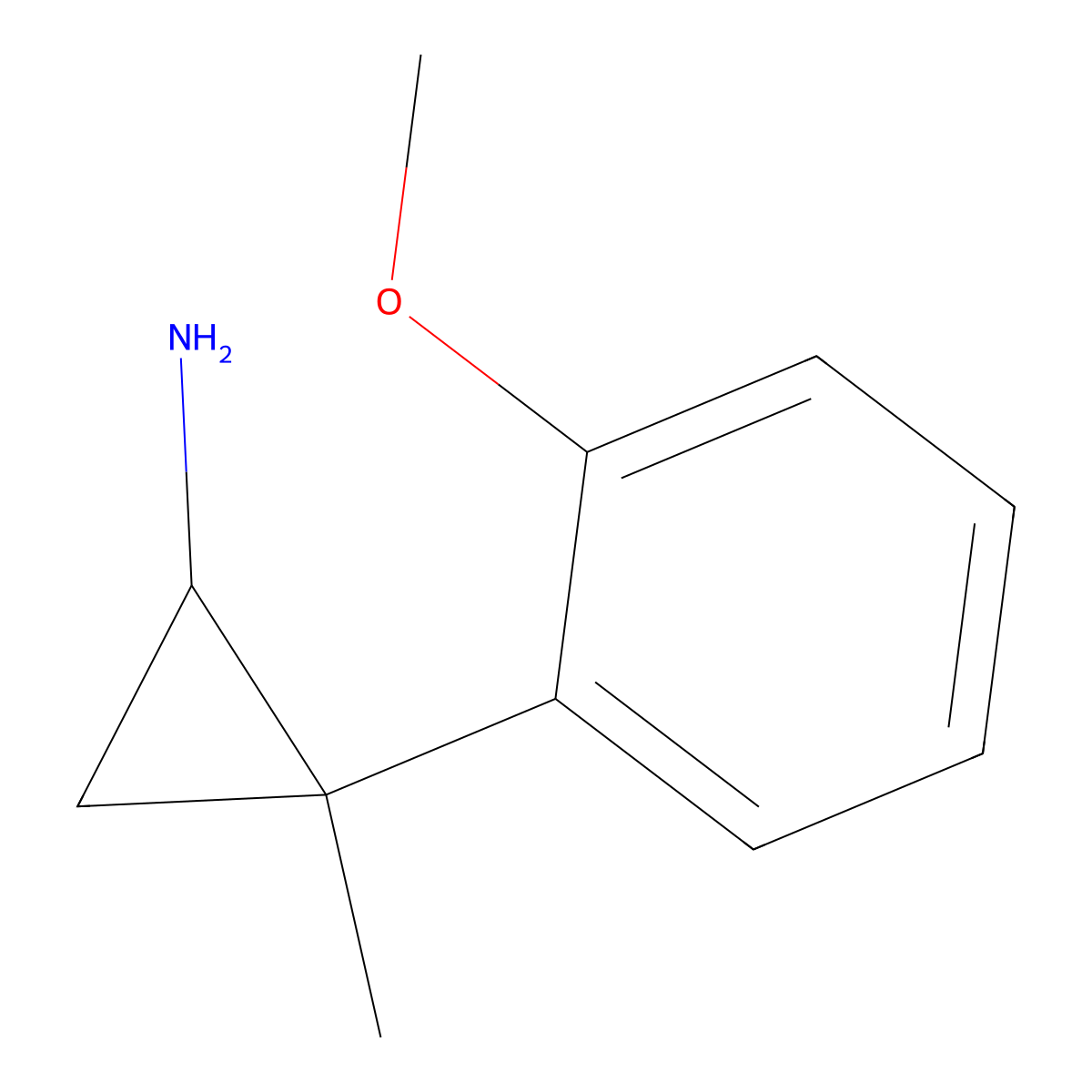 2-(2-Methoxyphenyl)-2-methylcyclopropan-1-amine molecular structure, CAS 1249413-29-3