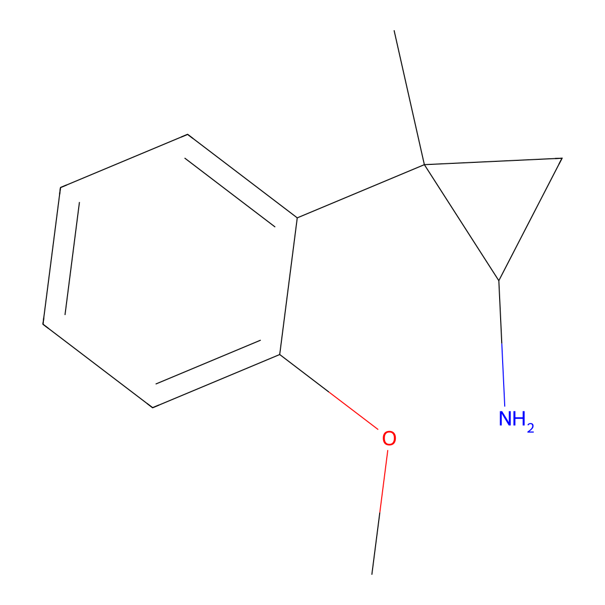 2-(2-Methoxyphenyl)-2-methylcyclopropan-1-amine molecular structure, CAS 1249413-29-3