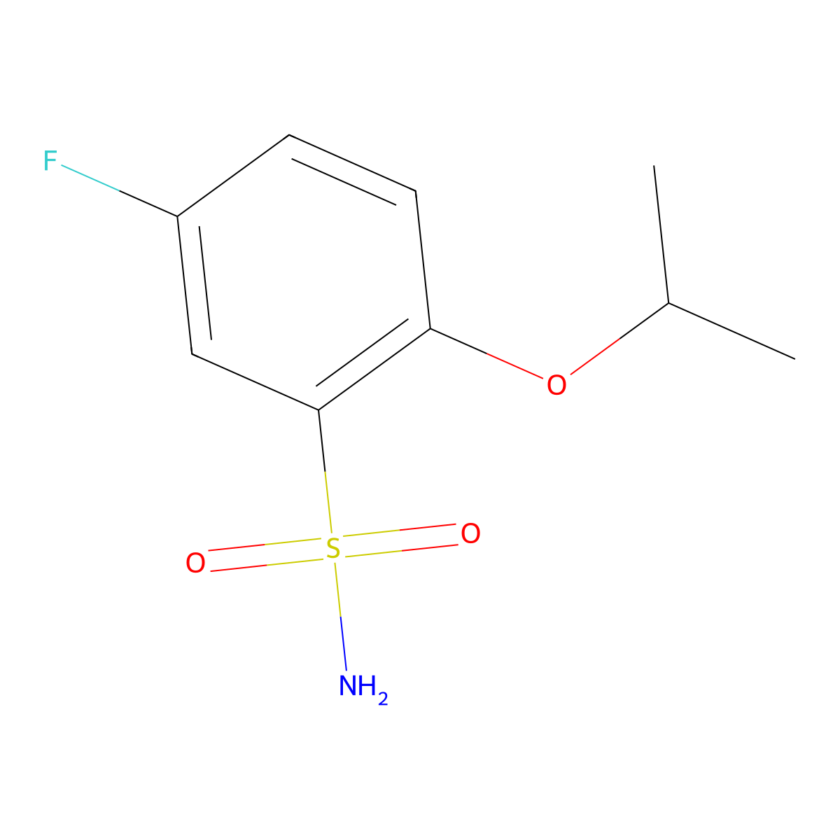 5-Fluoro-2-(propan-2-yloxy)benzene-1-sulfonamide molecular structure, CAS 1249418-29-8