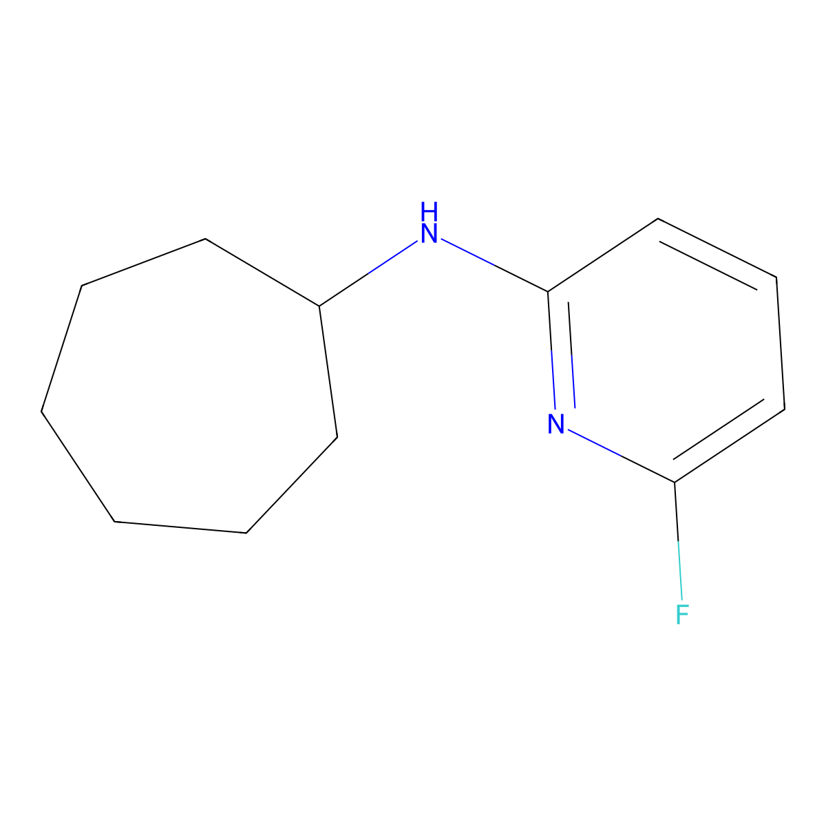 N-cycloheptyl-6-fluoropyridin-2-amine molecular structure, CAS 1249418-53-8