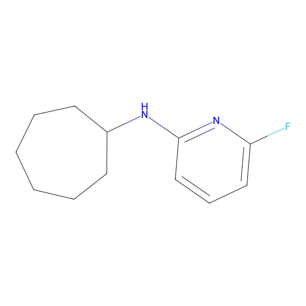 N-cycloheptyl-6-fluoropyridin-2-amine molecular structure, CAS 1249418-53-8