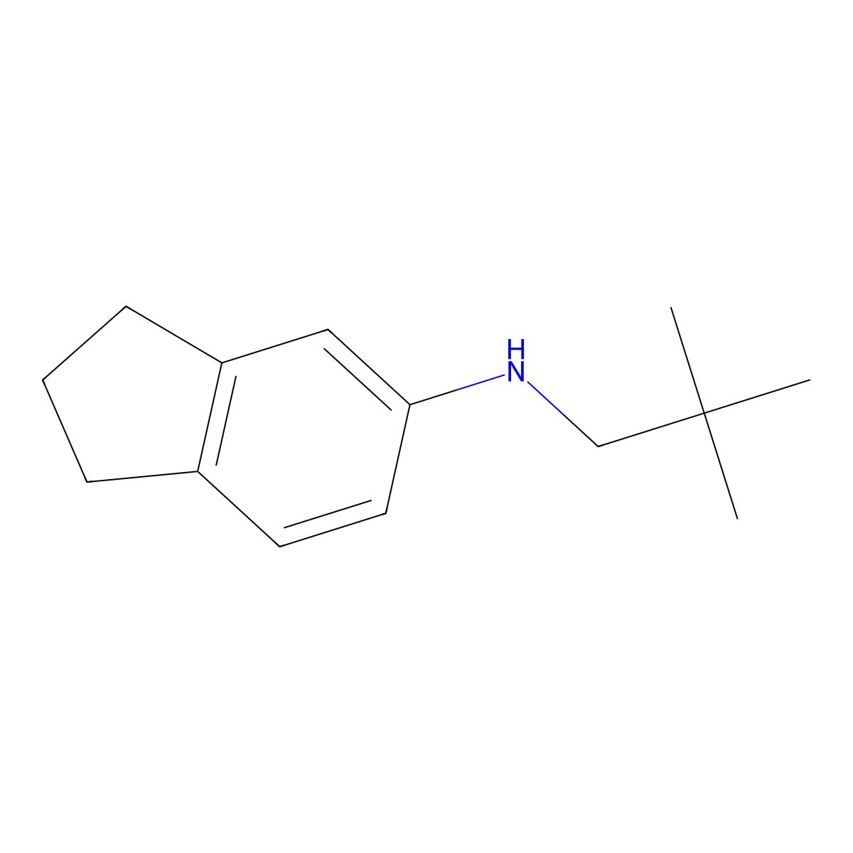 N-(2,2-dimethylpropyl)-2,3-dihydro-1H-inden-5-amine molecular structure, CAS 1249418-69-6