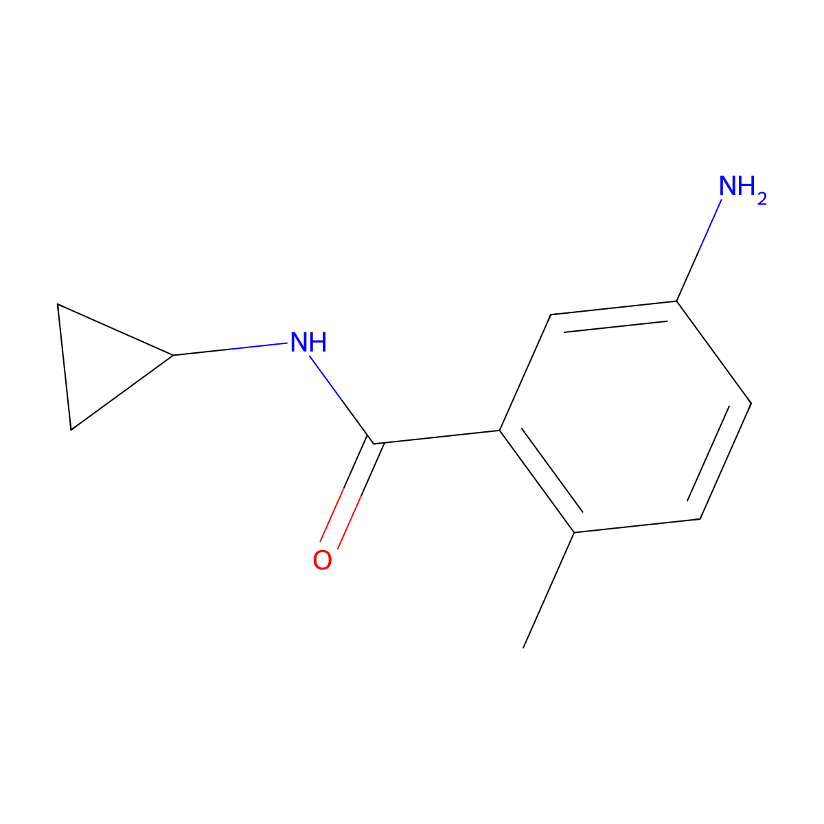 5-amino-N-cyclopropyl-2-methylbenzamide molecular structure, CAS 1249419-43-9