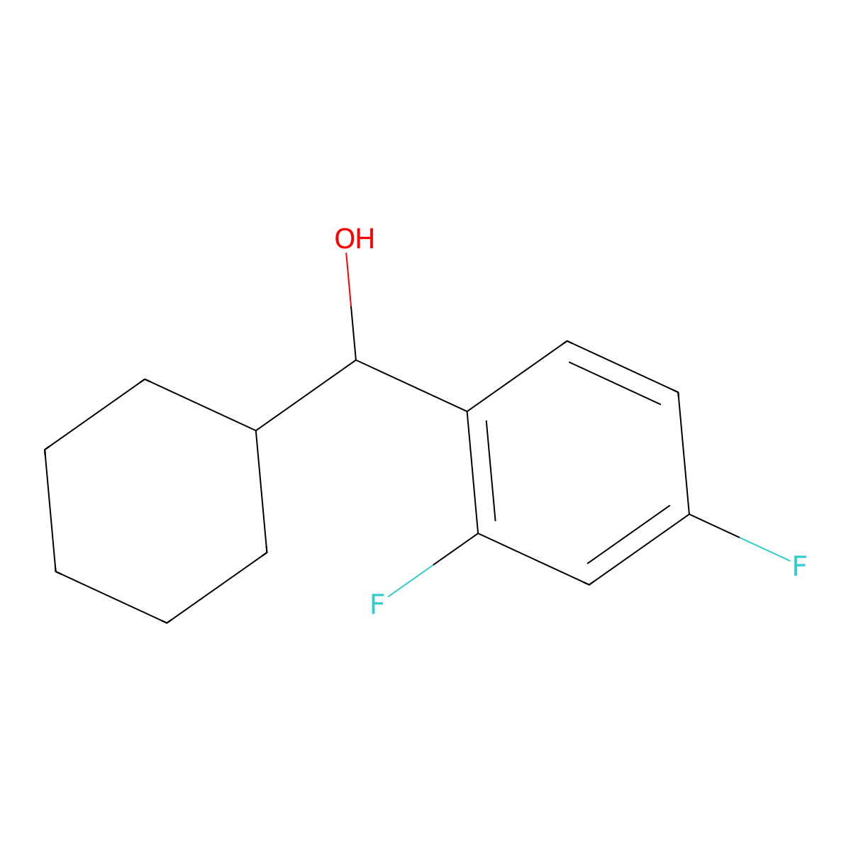 Cyclohexyl (2,4-difluorophenyl)methanol molecular structure, CAS 1249419-53-1