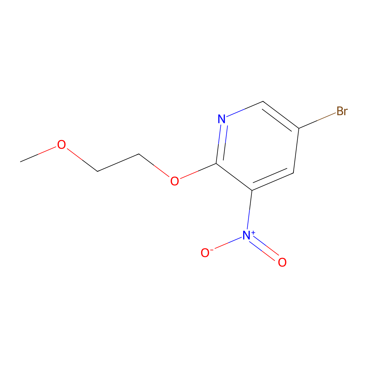5-Bromo-2-(2-methoxyethoxy)-3-nitropyridine molecular structure, CAS 1249420-77-6