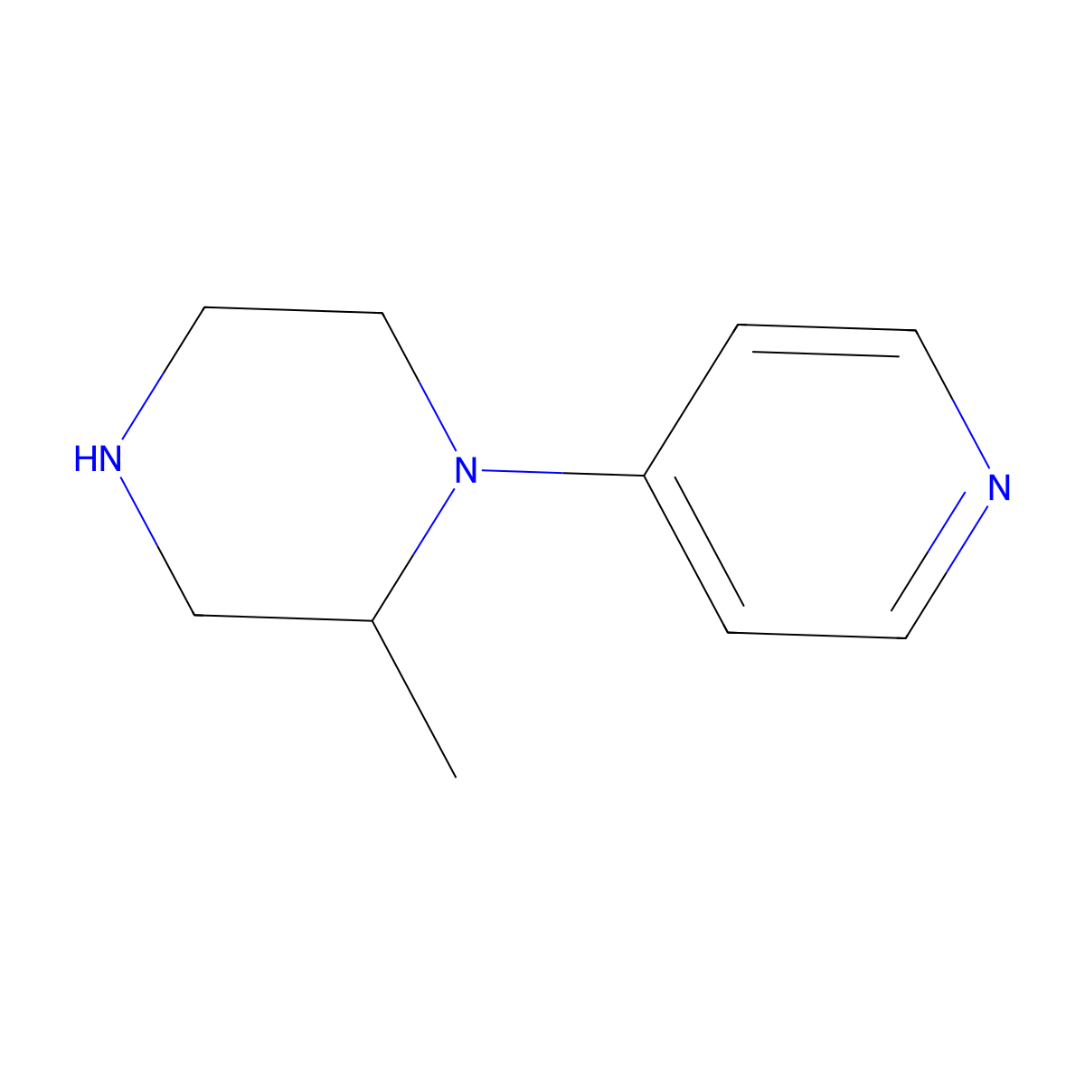 2-Methyl-1-(pyridin-4-yl)piperazine molecular structure, CAS 1249423-37-7