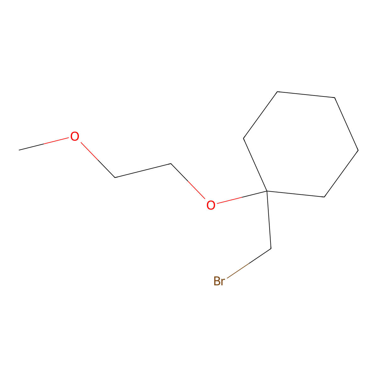 1-(Bromomethyl)-1-(2-methoxyethoxy)cyclohexane molecular structure, CAS 1249423-51-5