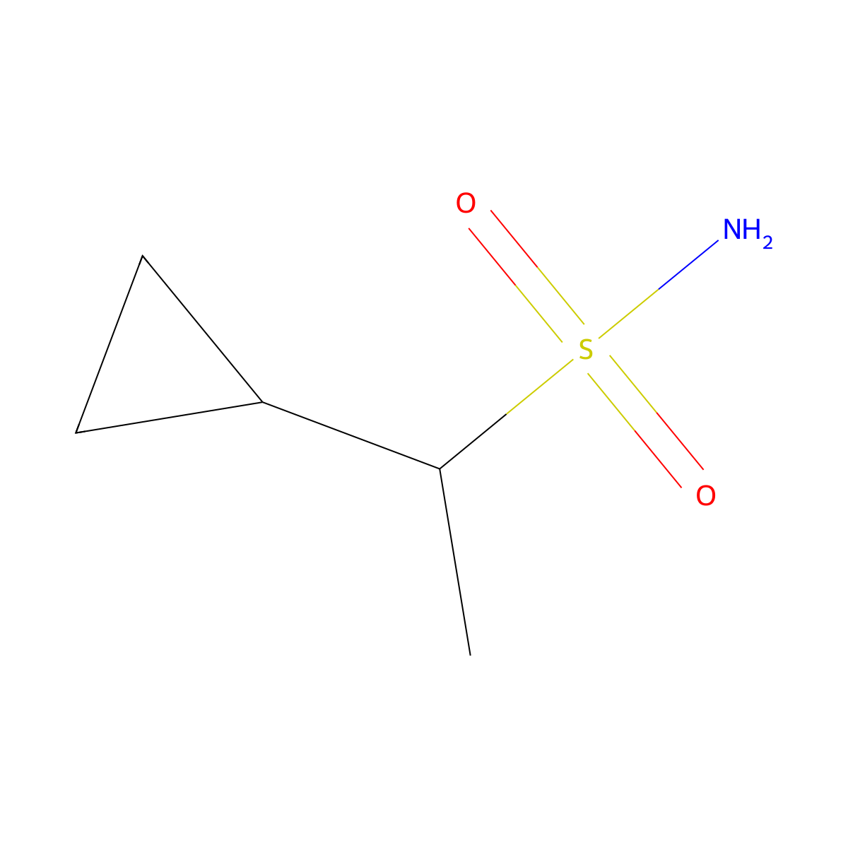 1-Cyclopropylethane-1-sulfonamide molecular structure, CAS 1249426-91-2