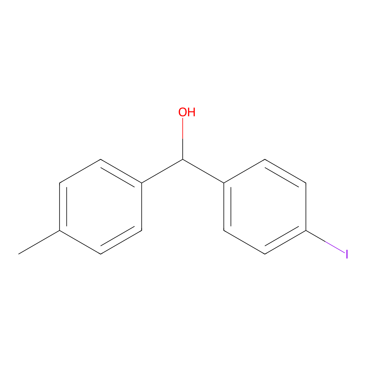 4-Iodo-alpha-(4-methylphenyl)benZenemethanol molecular structure, CAS 1249427-02-8
