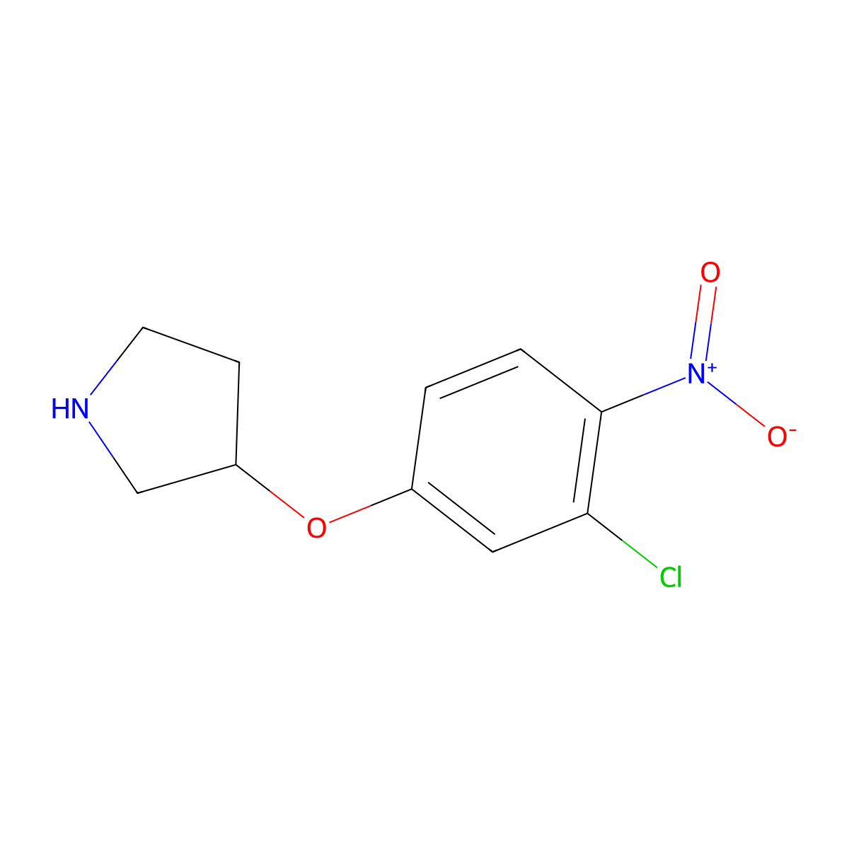 3-(3-Chloro-4-nitrophenoxy)pyrrolidine molecular structure, CAS 1249427-40-4