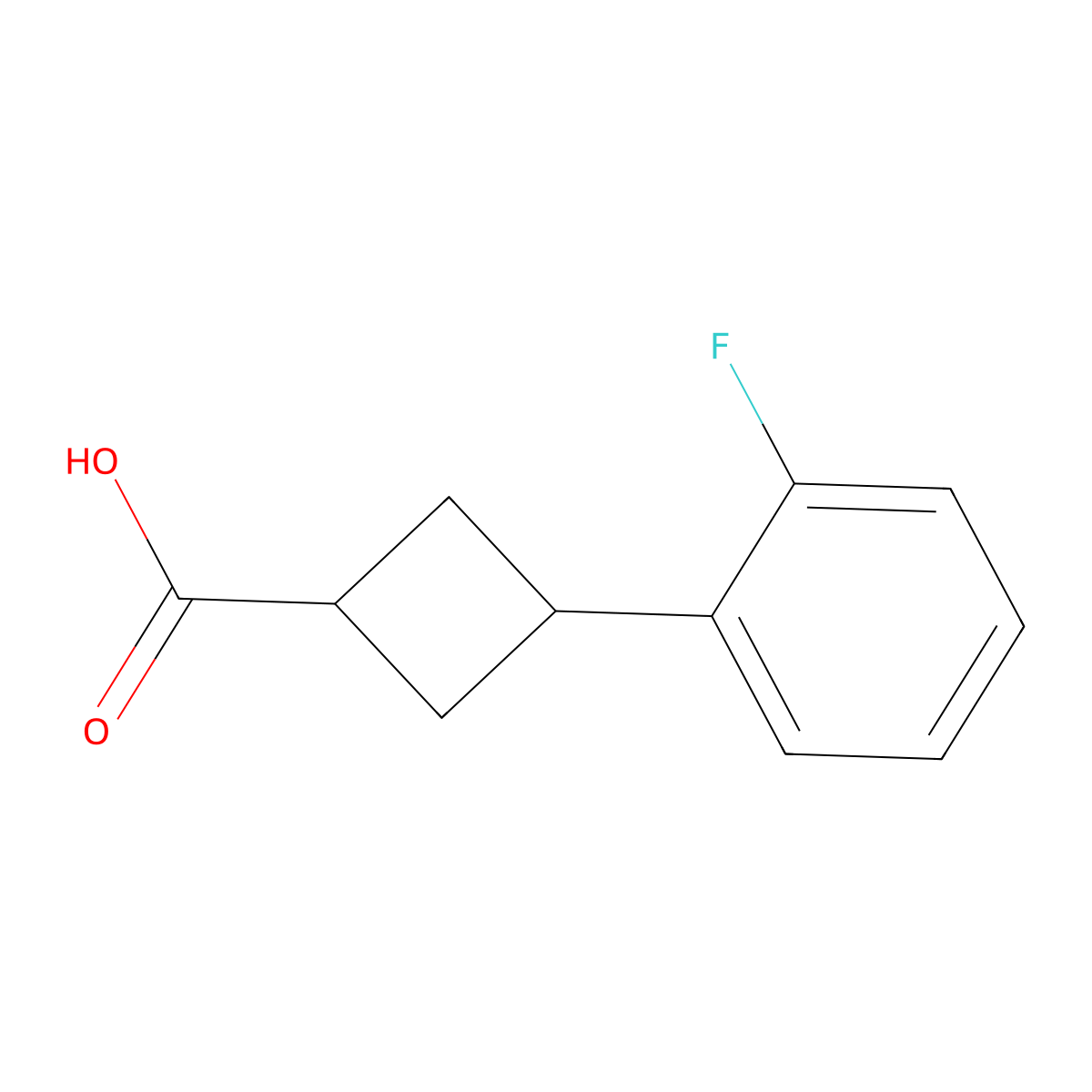 3-(2-Fluorophenyl)cyclobutane-1-carboxylic acid molecular structure, CAS 1249431-05-7