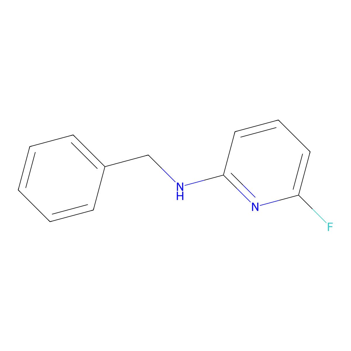 N-benzyl-6-fluoropyridin-2-amine molecular structure, CAS 1249433-89-3