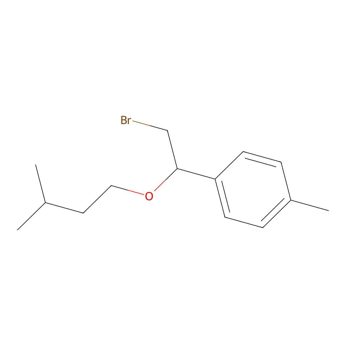 1-(2-Bromo-1-(isopentyloxy)ethyl)-4-methylbenzene molecular structure, CAS 1249435-80-0