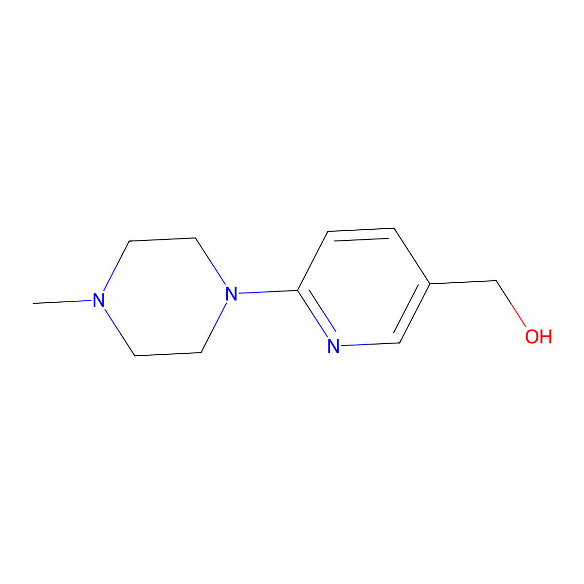 (6-(4-Methylpiperazin-1-yl)pyridin-3-yl)methanol molecular structure, CAS 1249436-00-7