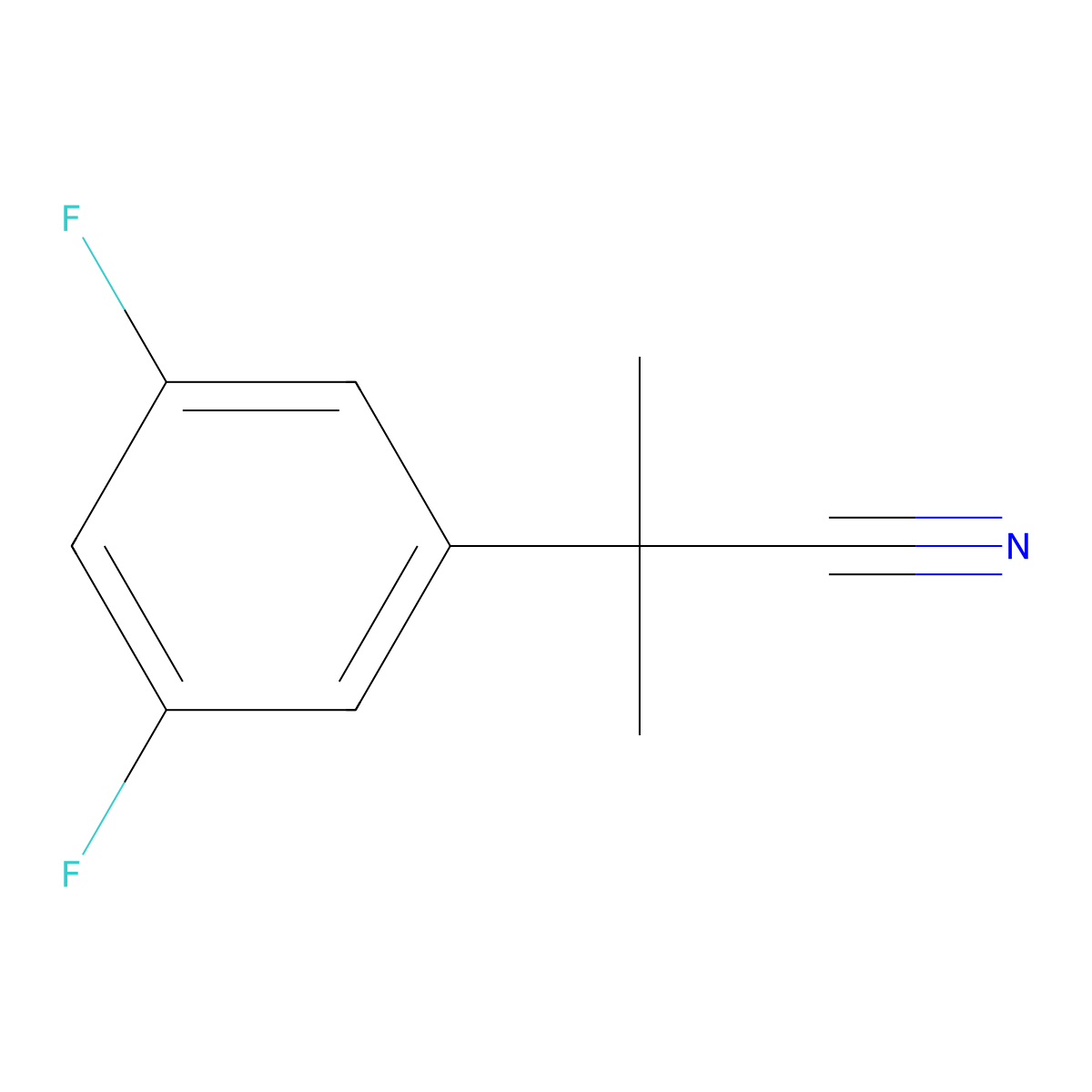 2-(3,5-Difluorophenyl)-2-methylpropanenitrile molecular structure, CAS 1249436-65-4