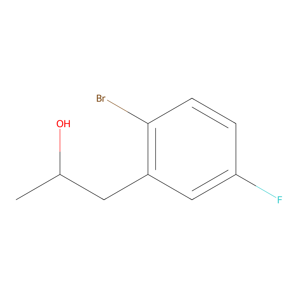 1-(2-Bromo-5-fluorophenyl)propan-2-ol molecular structure, CAS 1249436-73-4