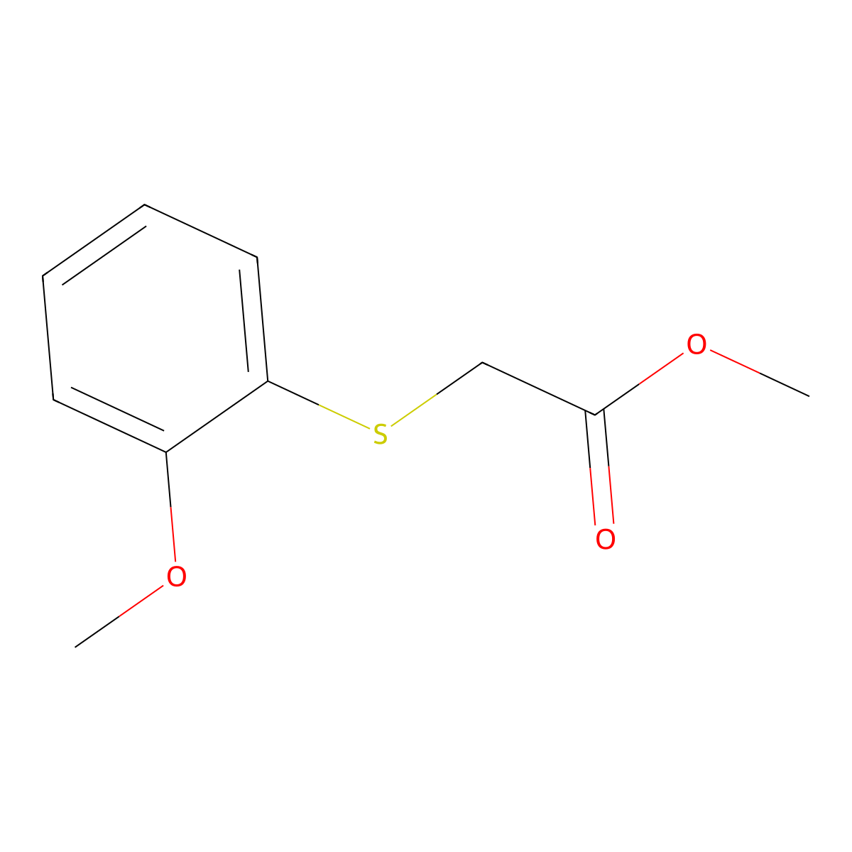 Methyl 2-[(2-methoxyphenyl)sulfanyl]acetate molecular structure, CAS 1249437-13-5