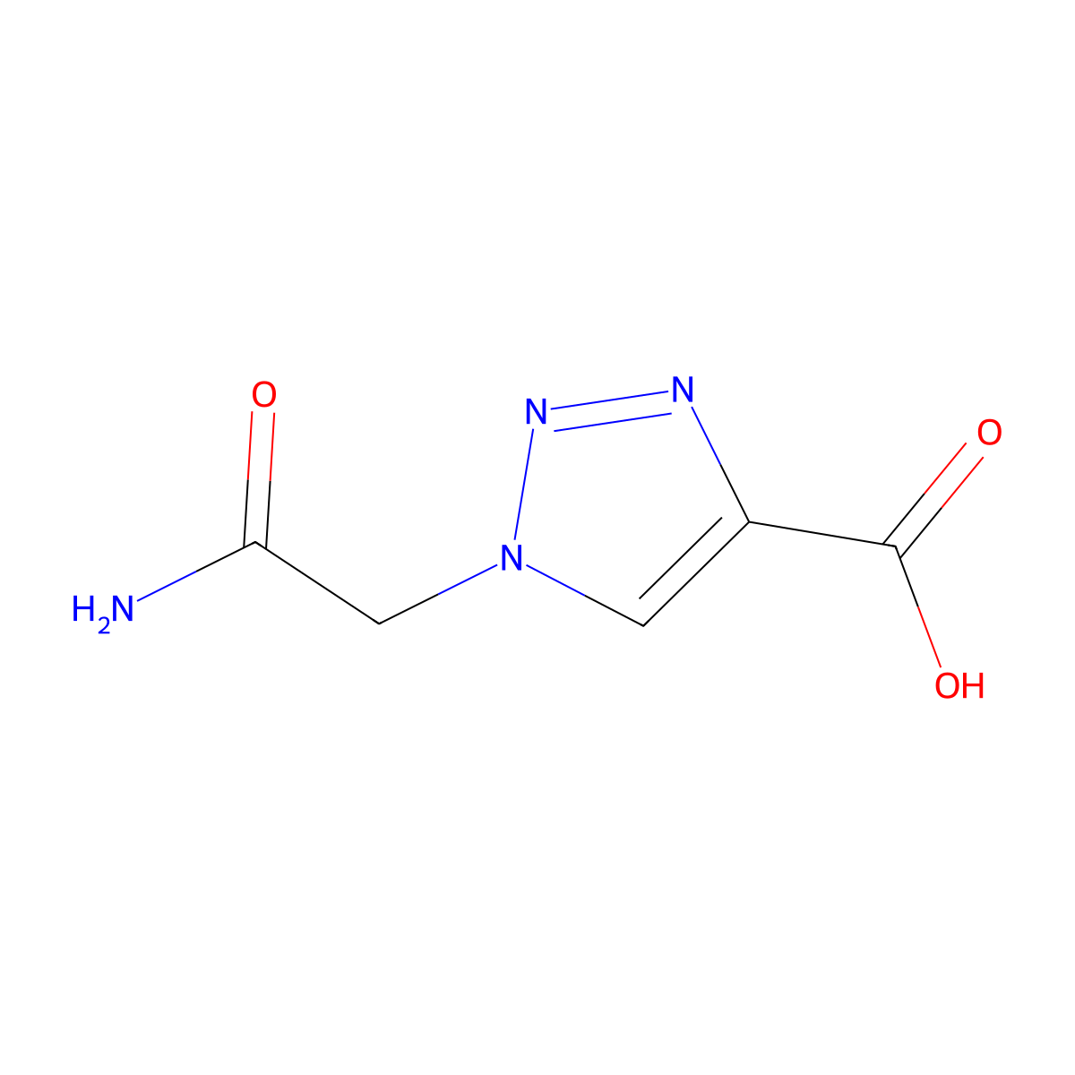 1-(carbamoylmethyl)-1H-1,2,3-triazole-4-carboxylic acid molecular structure, CAS 1249437-36-2